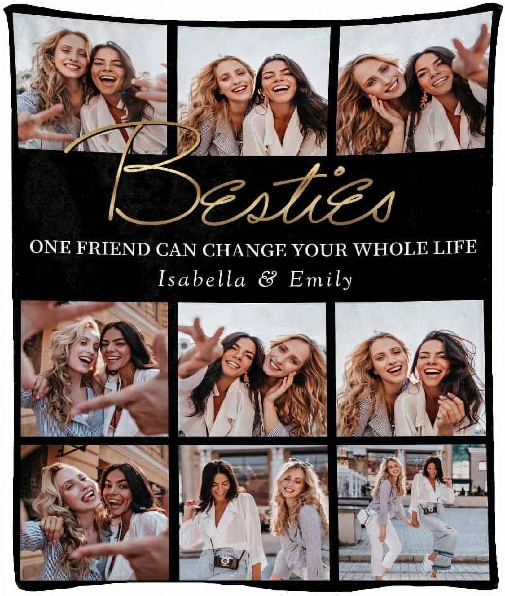 Customized Blanket with Photo Name Sisters Forever Personalized Friends ...