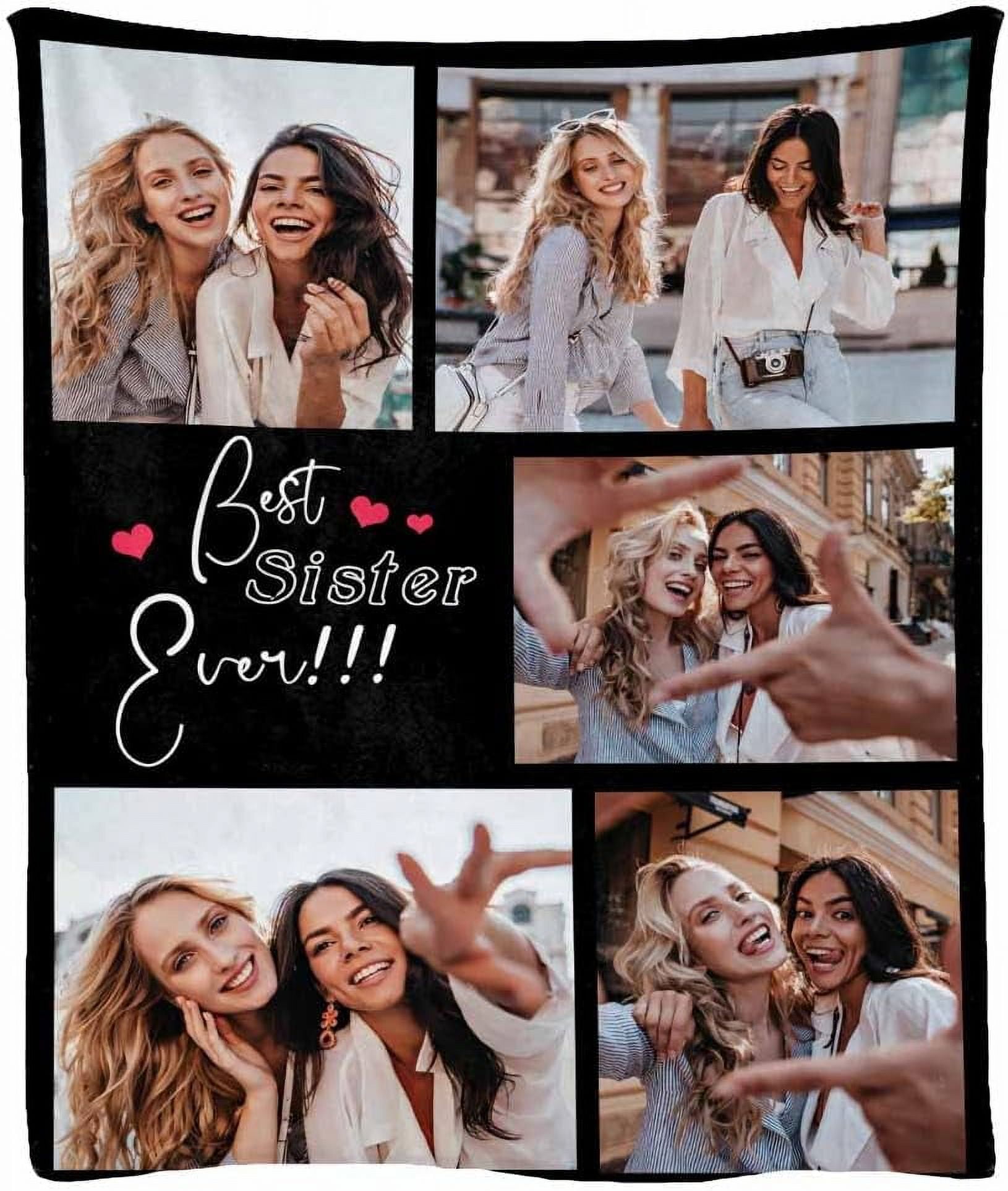 Customized Blanket with Photo Name Sisters Forever Personalized Friends ...
