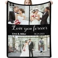 thumbnail image 1 of Customized Blanket with Picture Your Text Here 10 Photos Blankets Personalized Gifts for Adults Family Dad Mom Couples,Custom Photo Blanket Memorial Gifts for Christmas Birthday Blankets, 1 of 5