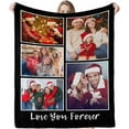 thumbnail image 1 of Customized Blankets Personalized Blanket Using Your Own Pictures with Text, Christmas Birthday Wedding Memorial for Kids Teens Adult Family Friends Pets, 1 of 6