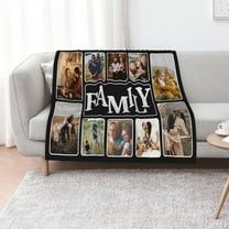 Customized Blankets with Photos Custom Blanket Family Picture Upload Personalized Blanket for Adults Customize Blanket Birthday Customizable for Dad Mom Nana Kids Dogs Friends