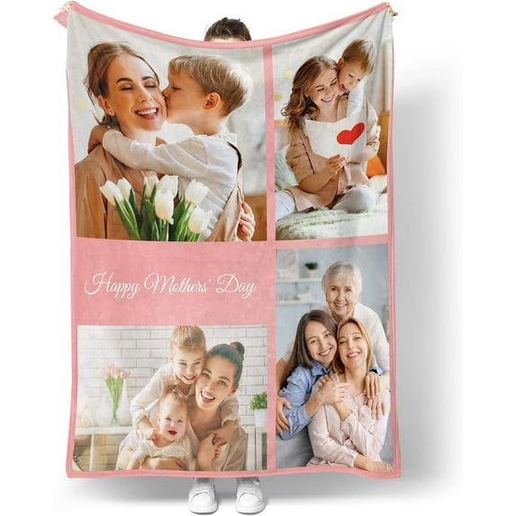 Customized Blankets with Photos Personalized Picture Collage Throw Blanket Soft Using My Own Photo Custom Personalized Christmas Warm Gifts for Women Men Family Friends