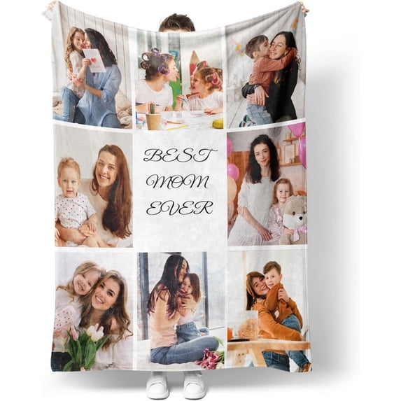 Customized Blankets with Photos Personalized Picture Collage Throw Blanket Soft Using My Own Photo Custom Personalized Christmas Warm Gifts for Women Men Family Friends