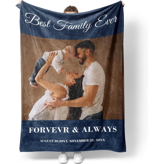 Customized Blankets with Photos Personalized Picture Collage Throw Blanket Soft Using My Own Photo Custom Personalized Mothers Day Valentines Gifts for Her Him Family Friends Blankets