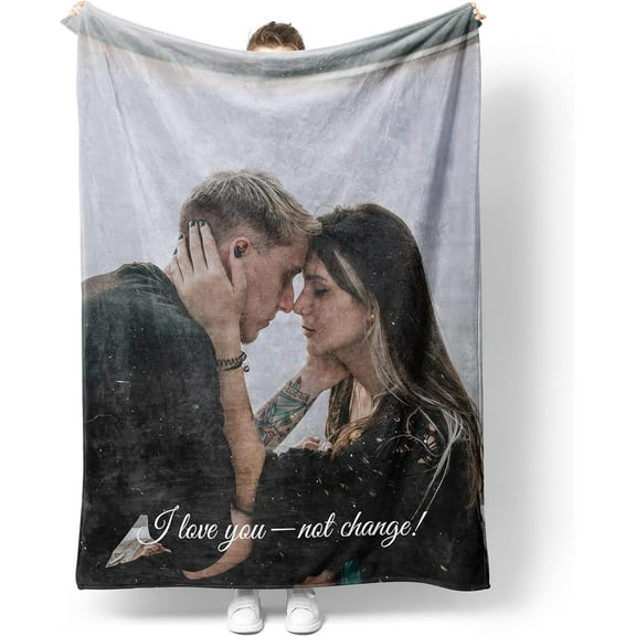 Customized Blankets with Photos Personalized Picture Collage Throw Blanket Soft Using My Own Photo Custom Personalized Mothers Day Valentines Gifts for Her Him Family Friends Blankets