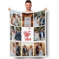 thumbnail image 1 of Customized Blankets with Photos Text for Fathers Mothers, Personalized Custom Wife Husband Flannel Fleece Blanket for Couch Sofa Bedroom Living Room - 30"×40", 1 of 6