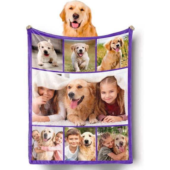 Customized Blankets with Photos Text for Fathers Mothers, Personalized Custom Wife Husband Flannel Fleece Blanket for Couch Sofa Bedroom Living Room - 30"×40"