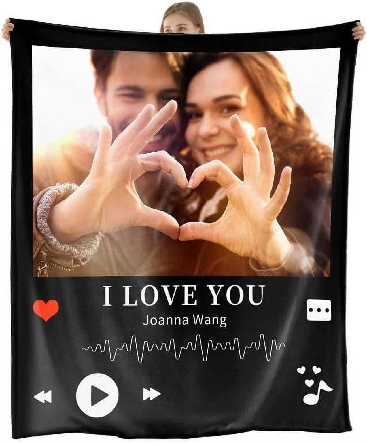 Customized Blankets with Photos Texts-Personalized Picture Collage Blanket Personalized Throw Blanket With Your Own Pictures Personalized Picture Blanket For Family Birthday Wedding Gift(1*Picture)