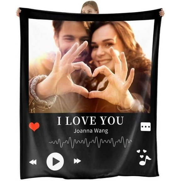 Customized Blankets with Photos Texts-Personalized Picture Collage Blanket Personalized Throw Blanket With Your Own Pictures Personalized Picture Blanket For Family Birthday Wedding Gift(1*Picture)