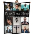 thumbnail image 1 of Customized Blankets with Photos Texts-Personalized Picture Collage Blanket Personalized Throw Blanket With Your Own Pictures Personalized Picture Blanket For Family Birthday Wedding Gift(1*Picture), 1 of 6