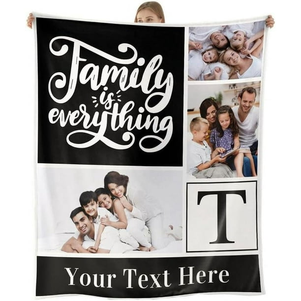 Customized Blankets with Photos Texts Personalized Picture Collage Blanket Personalized Throw Blanket With Your Own Pictures Personalized Picture Blanket For Family Birthday Wedding Gift 1 Picture Wal...