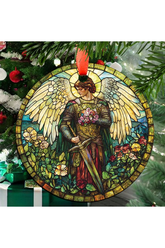 Customized Boho Archangel Michael Ornament Window Hanging Suncatcher Home Decor Garden Halloween Christmas Party Wedding Housewarming Gifts, 2025, Holiday Decoration, Seasonal