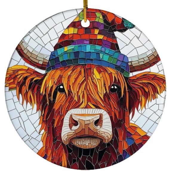 Customized Buffalo Stained Glass Ornaments, Buffalo for Christmas Tree, Buffalo Suncatcher, Buffalo Christmas Hanging Décor nvKnkw