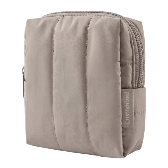 Customized Camel Portable Waterproof Cosmetic Bag, Gray 1Pc Compact Storage Pouch For Travel, Makeup And Toiletry Organization, Ideal For Women And Daily Use