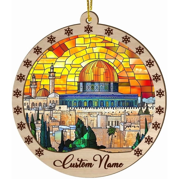 Customized Castle Stained Glass Sun Catcher, Castle Ornament, Castle Christmas Keepsake, Castle Christmas Hanging Decor. TCTnc5 (Castle 6)
