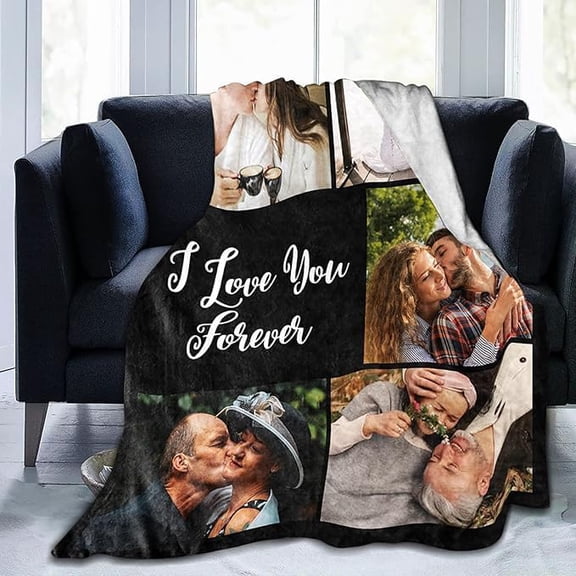 Customized Christmas Blanket for Daughter Son (Full-Size) Personalized Blankets Throws Fleece Custom Blanket with Picture for Customized Gifts 10 Photos Available Blankets