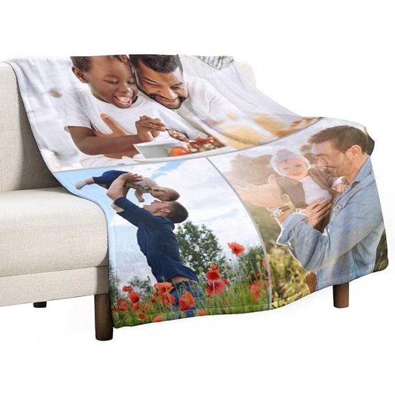 Customized Christmas Blanket for Daughter Son (Full-Size) Personalized Blankets Throws Fleece Custom Blanket with Picture for Customized Gifts 10 Photos Available Blankets