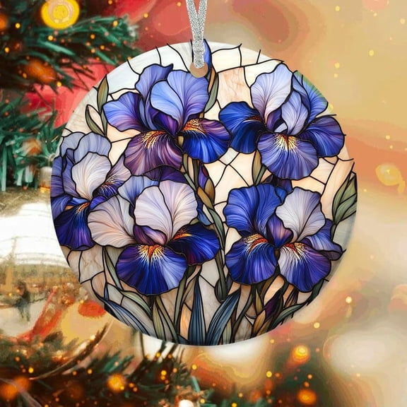 Customized Christmas Ornaments 2025 Blue Iris, Blue Iris Ornament, Blue Iris Decorations, Blue Iris k7CaOR (Blue Iris 13)