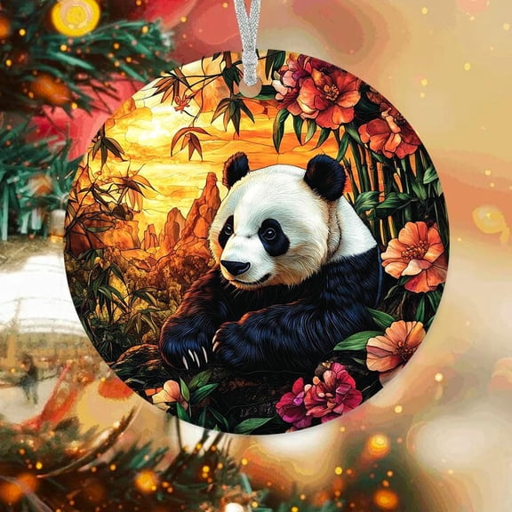 Customized Christmas Ornaments 2025 Panda Bear, Panda Bear Ornament, Panda Bear Keepsake, Panda Bear 90RHAr (Panda Bear 5)