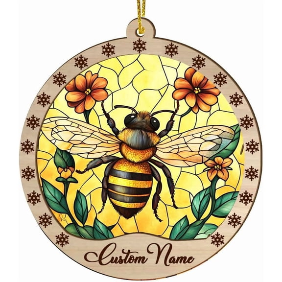 Customized Christmas Suncatcher 2025 Bumblebee, Bumblebee Ornament, Bumblebee Decor, Bumblebee for Trees hzRb05 (Bumblebee 10)