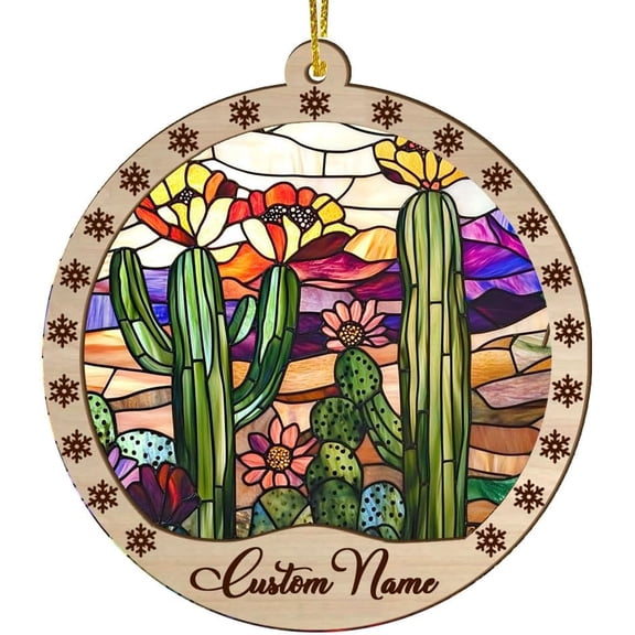 Customized Christmas Suncatcher 2025 Desert Cactus, Desert Cactus Ornament, Desert Cactus Decorations, Desert Cactus mxzBxe (Desert Cactus 10)