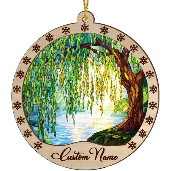 Customized Christmas Suncatcher 2025 Weeping Willow, Weeping Willow Ornament, Weeping Willow Hanging Decor, Weeping Willow for Trees PfSr3a (Weeping Willow 2)