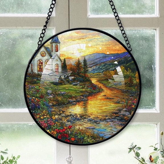 Customized Church Stained Glass, Church Suncatchers, Church Window Hangings, Stained Glass for Home Décor a0MQgC
