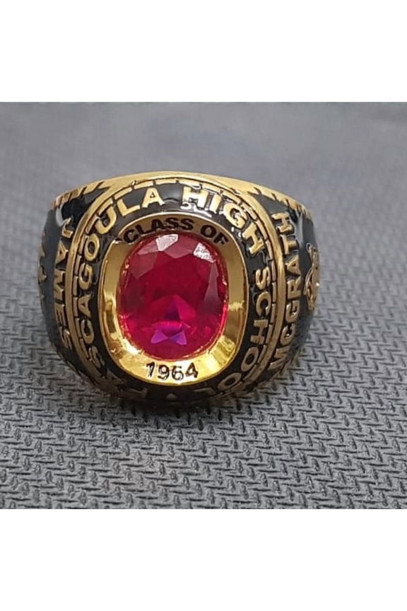 Customized Class Rings for Men CZ Cushion Gemstone High School or College Graduation Rings -925 Sterling Silver