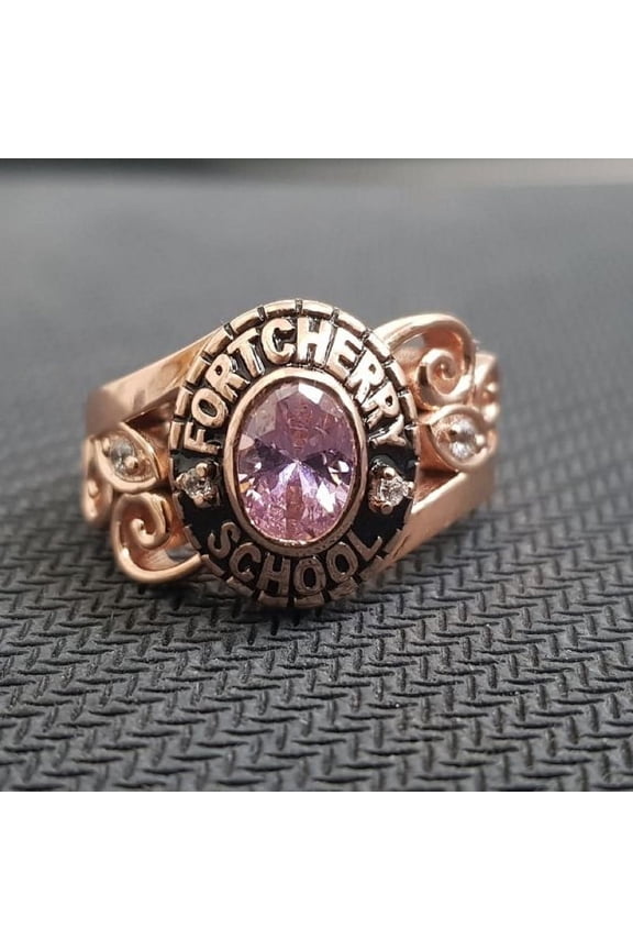 Customized Class Rings for her Cushion Gemstone High School or College Graduation Rings -925 Sterling Silver