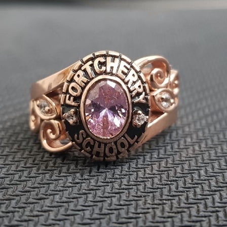 Customized Class Rings for her Cushion Gemstone High School or College Graduation Rings -925 Sterling Silver