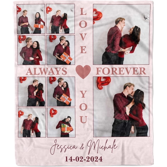Customized Couples Blanket. Custom Photo Blankets Wedding Gifts for Couple, Valentines Gift. Blankets with Pictures Customized. (Couple Blanket 6, 50x60) Blankets