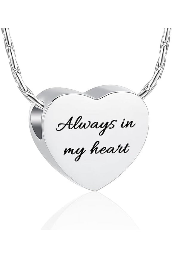 Customized Cremation Jewelry for Ashes - Heart Pendant Memorial Urn Necklace Ashes Holder Stainless Steel Personalized Customization Keepsake Gift