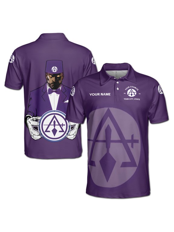 Customized Cryptic Masonry Royal and Select Master Men's Polo Shirt S-5XL