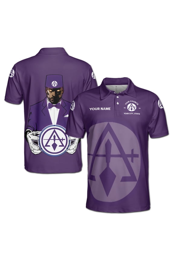 Customized Cryptic Masonry Royal and Select Master Men's Polo Shirt S-5XL