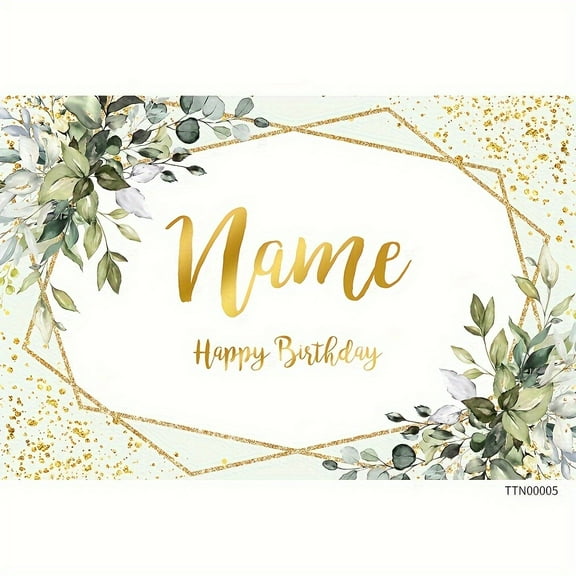 Customized: Custom name Rose gold Sparkling Diamond Vinyl background Girl Birthday Party Wedding banner Photo Happy Birthday Background photo Pavilion prop