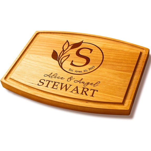 Customized Cutting Boards - Personalized Chopping Blocks With Monogrammed And Initial Designs For Couples, Wedding, Engagement, Newlyweds, Bridal Registry, Christmas