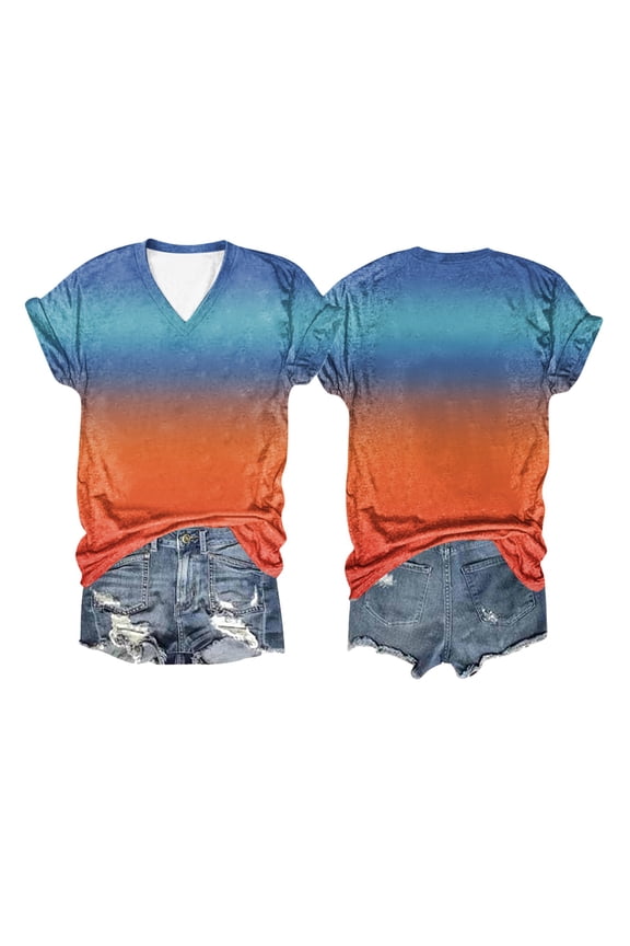 Customized DIY Women's Casual V Neck Short Sleeved T Shirt With Pictures