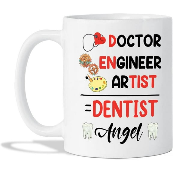 Customized Dentist Ceramic Mug - New Dental Mug For Teeth Doctor - Brush Tooth Mug - Personalized Dentist Mug With Name - Dentist Gift - Custom Dentist Tea Cup - White Mugs 11oz 15oz