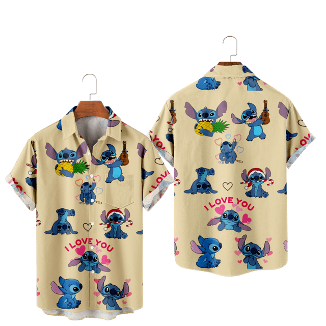 Customized Disney Lilo & Stitch T-shirts Short Sleeves V-Neck Shirts ...