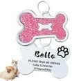 thumbnail image 1 of Customized Dog tags personalized for pets and Cat Tag,Stainless Steel Pet ID Tag Dog Name Tags Front and Back Engraving, Pink, 1 of 8