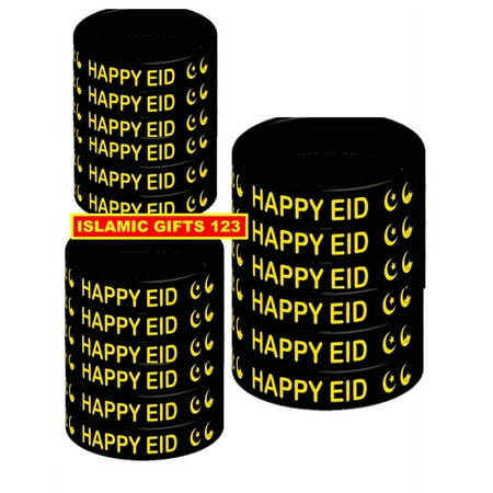 Customized Eid Wrist Bands Silicone Rubber Bracelets [12 Pack] Eid Mubarak Kids Favors Ramadan Favors Ramadan Toy Eid Gift Islamic Gifts 123