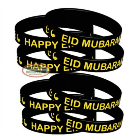Customized Eid Wrist Bands Silicone Rubber Bracelets [96 Pack] Eid Mubarak Kids Favors Ramadan Favors Ramadan Toy Eid Gift Islamic Gifts 123