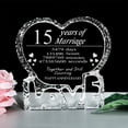 thumbnail image 1 of Customized Engraved heart-shaped Crystal, 15 Year 15th Anniversary Wedding gifts for Couples Wife Girlfriend Husband Boyfriend, 1 of 5