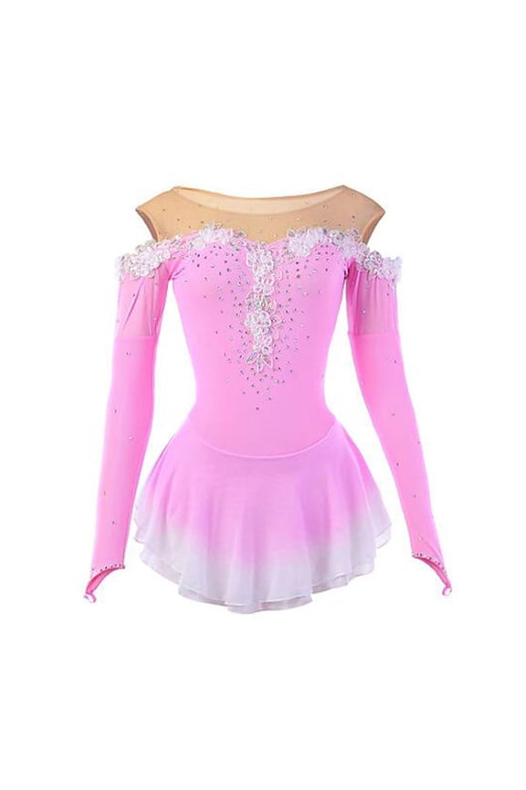 Customized Figure Skating Dress Girls Women Performance Dancewear Long Sleeve Competition Costumes