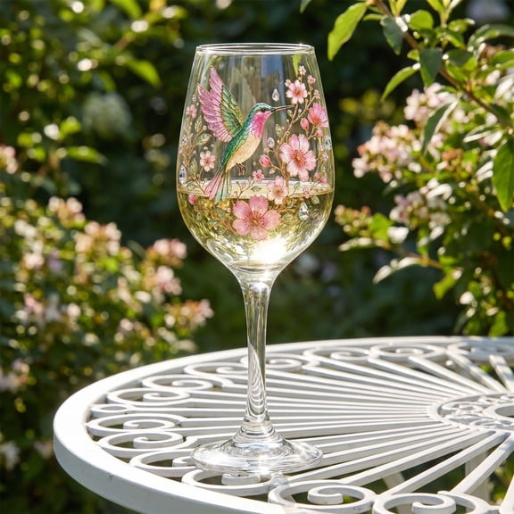 Customized Flower Wine Glass with Engraved Name, Clear Stemmed Goblet for White Wine and Cocktails, Elegant Tall Glass for Wedding Bridesmaid Gift and Birthday Present