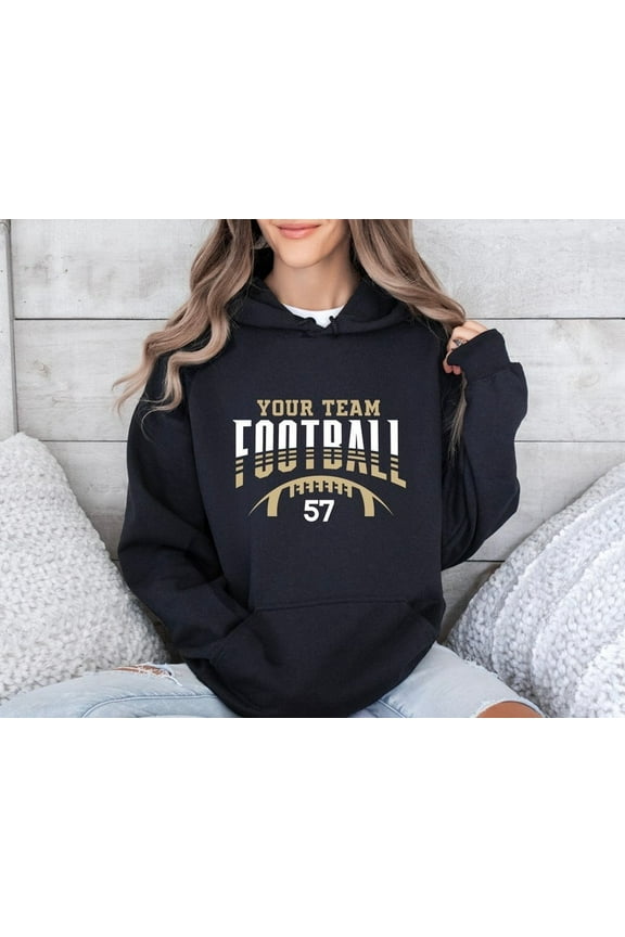 Customized Football Sweatshirt, Custom Football Team Name and Number Sweater, Football Team Sweater, Game Day Hoodie,Football Season Sweater