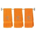 thumbnail image 1 of Customized Gift - Terry Cotton Hand Towel for Bathroom and Kitchen - Personalized Gift - 16 x 27 inches - 3-Pack - Orange Color Towel - Silver Script Initial R, 1 of 5