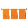 thumbnail image 1 of Customized Gift - Terry Cotton Hand Towel for Bathroom and Kitchen - Personalized Gift - 16 x 27 inches - 3-Pack - Orange Color Towel - Silver Script Initial M, 1 of 5