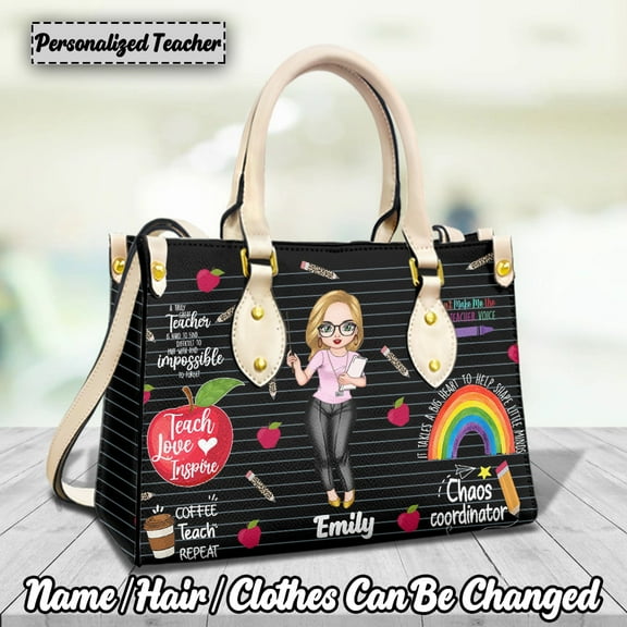Customized Gifts for Teachers Leather Women Female Professors Personalized Hairstyles Clothing Shoulder Bags Creative