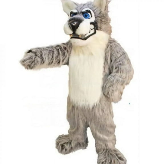 Customized Handsome Mascot Long-Haired Gray Wolf Animator Performance Full Set of Doll Cartoon Doll Costume Props